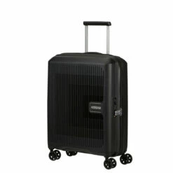 American Tourister Aerostep Expandable Cabin Suitcase - 55cm -Delsey Suitcase Store 146819 1041 AEROSTEP SPINNER 5520 EXP TSA FRONT34 26734.1673000020