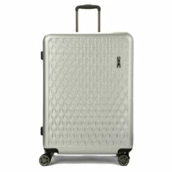 Rock Allure 4 Wheel Large Suitcase - 77cm 28 Rock Allure 4 Wheel Large Suitcase - 77cm -Delsey Suitcase Store Large Suitcase Allure Silver TR 0192 SI Front copy 45062.1660128904