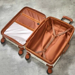 Rock Carnaby 4 Wheel Exp Cabin Suitcase - 56cm -Delsey Suitcase Store Rock Carnaby TR 0219 CRM Interior 72724.1660573766