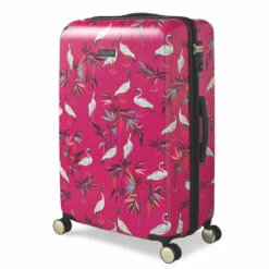Sara Miller 4 Wheel Large Suitcase - 77cm -Delsey Suitcase Store SMH0101 008 Sara Miller Large 4W Trolley Pink Heron 2 27914.1695398998