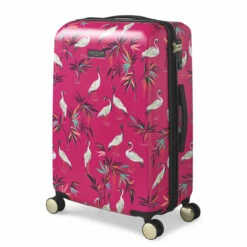 Sara Miller 4 Wheel Medium Suitcase - 67cm -Delsey Suitcase Store SMH0102 008 Sara Miller Medium 4W Trolley Pink Heron 2 50423.1695399327