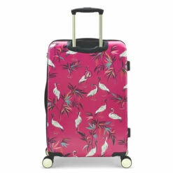 Sara Miller 4 Wheel Medium Suitcase - 67cm -Delsey Suitcase Store SMH0102 008 Sara Miller Medium 4W Trolley Pink Heron 4 22521.1695399328