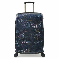 Sara Miller 4 Wheel Medium Suitcase - 67cm -Delsey Suitcase Store SMH0102 010 Sara Miller Medium 4W Trolley Midnight Leopard 1 17637.1695399362