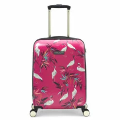 Sara Miller 4 Wheel Cabin Suitcase - 54cm -Delsey Suitcase Store SMH0103 008 Sara Miller Small 4W Trolley Pink Heron 1 43645.1695400026