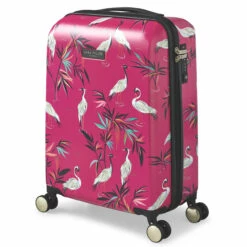 Sara Miller 4 Wheel Cabin Suitcase - 54cm -Delsey Suitcase Store SMH0103 008 Sara Miller Small 4W Trolley Pink Heron 2 32481.1695400026