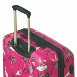 Sara Miller 4 Wheel Medium Suitcase - 67cm -Delsey Suitcase Store Sara Miller Pink Heron trolley system 54533.1695399327