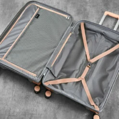 Rock Tulum 4 Wheel Exp Cabin Suitcase - 55cm -Delsey Suitcase Store TR 0239 GRE Interior 20924.1660815006