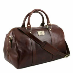 Tuscany Leather Duffle Bag With Rear Pocket Small - 42cm -Delsey Suitcase Store tl141250 1 3 1 62342.1659358747