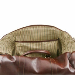 Tuscany Leather Duffle Bag With Rear Pocket Small - 42cm -Delsey Suitcase Store tl141250 1 6 1 63826.1659358747