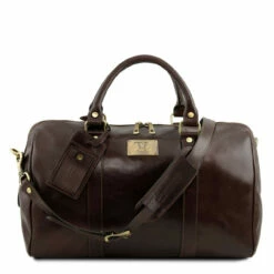 Tuscany Leather Duffle Bag With Rear Pocket Small - 42cm -Delsey Suitcase Store tl141250 5 85321.1659358747